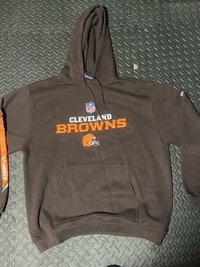 Reebok Cleveland Browns Brown Hoodie with Orange & White Logo